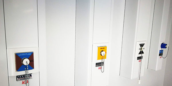 vårdrumspaneler med gas beving
